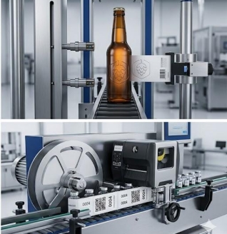 Automatización inteligente de escaneo a impresión para líneas de envasado irregulares.